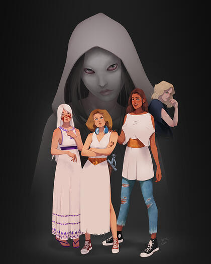 Estia, Fran, Clio, Lambach & Eris - commissioned illustration